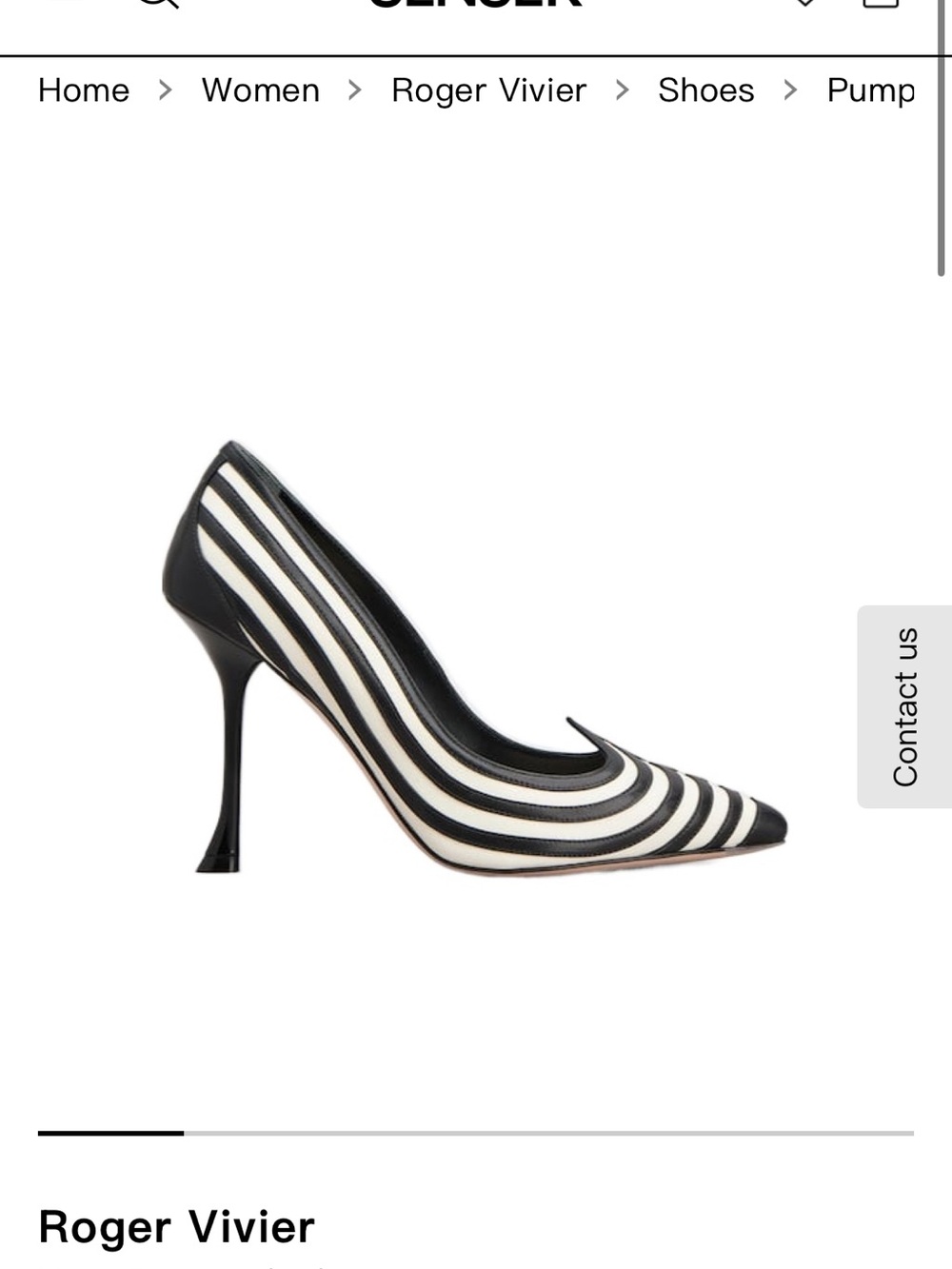 ISO Roger Vivier Black and White Striped I Love Pumps